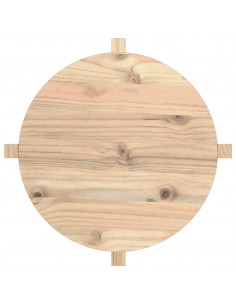 Tavolino da Salotto Ø 62,5x45 cm in Legno Massello di Pino