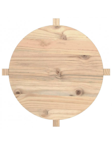 Tavolino da Salotto Ø 62,5x45 cm in Legno Massello di Pino