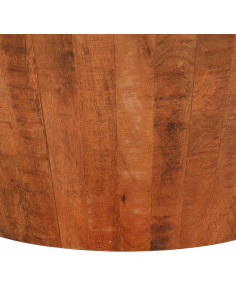 Tavolino da Salotto Ø52x30 cm Legno Grezzo Massello di Mango