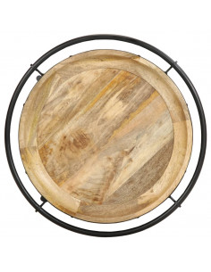 Tavolino da Salotto Ø55x83 cm in Legno Massello di Mango