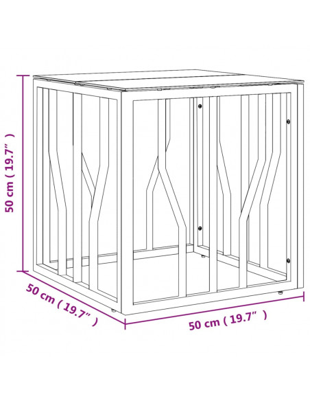 Tavolino da Salotto Oro 50x50x50 cm in Acciaio Inox e Vetro