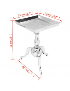 Tavolino da Salotto Rotondo in Alluminio Argento
