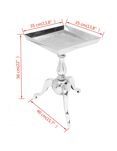 Tavolino da Salotto Rotondo in Alluminio Argento