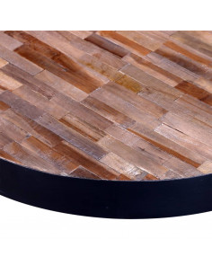 Tavolino da Salotto Rotondo in Legno di Recupero di Teak