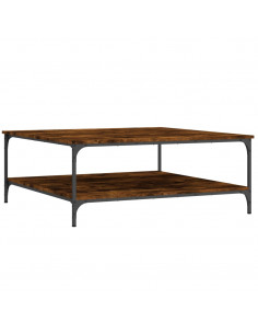 Tavolino da Salotto Rovere Fumo 100x100x40 cm Legno Multistrato