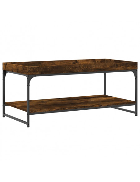 Tavolino da Salotto Rovere Fumo 100x49x45 cm Legno Multistrato