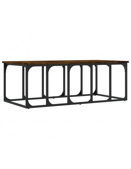 Tavolino da Salotto Rovere Fumo 100x50x35,5cm Legno Multistrato