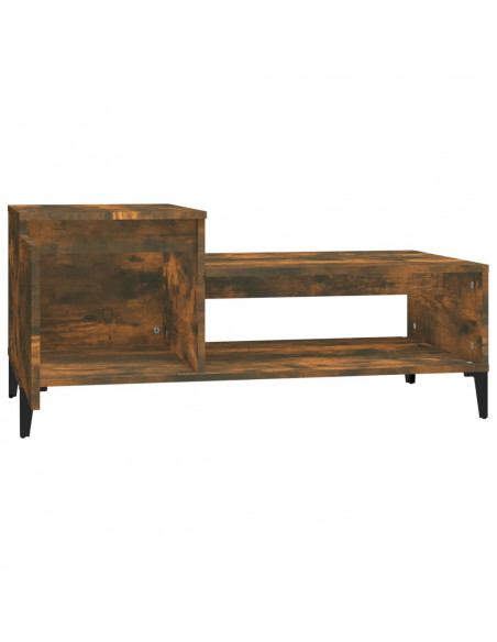 Tavolino da Salotto Rovere Fumo 100x50x45 cm Legno Multistrato