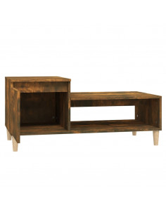 Tavolino da Salotto Rovere Fumo 100x50x45 cm Legno Multistrato