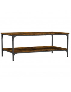 Tavolino da Salotto Rovere Fumo 100x55x40 cm Legno Multistrato