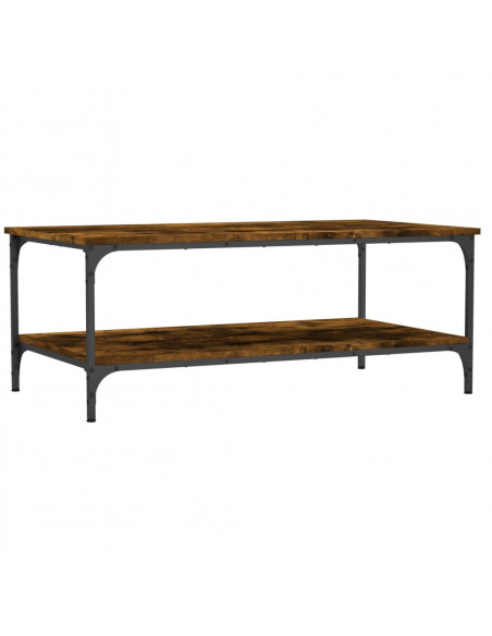 Tavolino da Salotto Rovere Fumo 100x55x40 cm Legno Multistrato