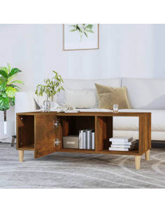 Tavolino da Salotto Rovere Fumo 102x50x40 cm Legno Multistrato