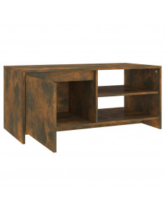 Tavolino da Salotto Rovere Fumo 102x50x45 cm Legno Multistrato