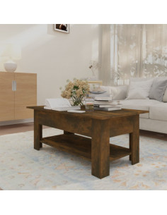 Tavolino da Salotto Rovere Fumo 102x55x42 cm in Truciolato