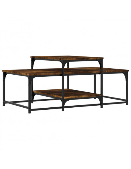 Tavolino da Salotto Rovere Fumo 102x60x45 cm Legno Multistrato
