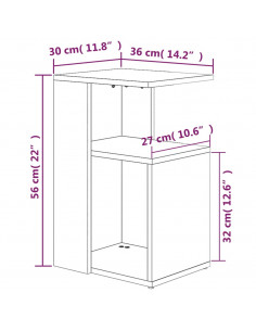 Tavolino da Salotto Rovere Fumo 36x30x56cm Legno Multistrato