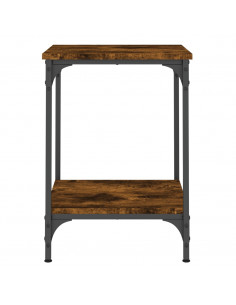 Tavolino da Salotto Rovere Fumo 40x40x55 cm Legno Multistrato