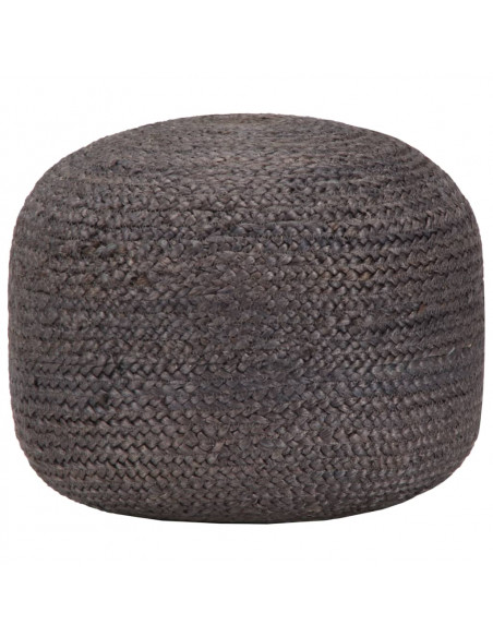 Pouf Lavorato a Mano Grigio Scuro 45x30 cm in Juta