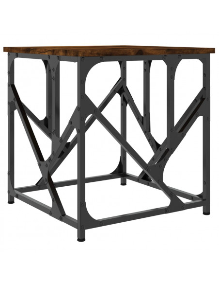 Tavolino da Salotto Rovere Fumo 45x45x47,5 cm Legno Multistrato