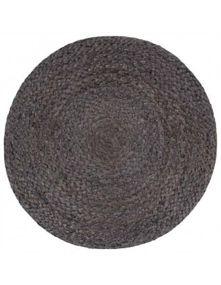 Pouf Lavorato a Mano Grigio Scuro 45x30 cm in Juta