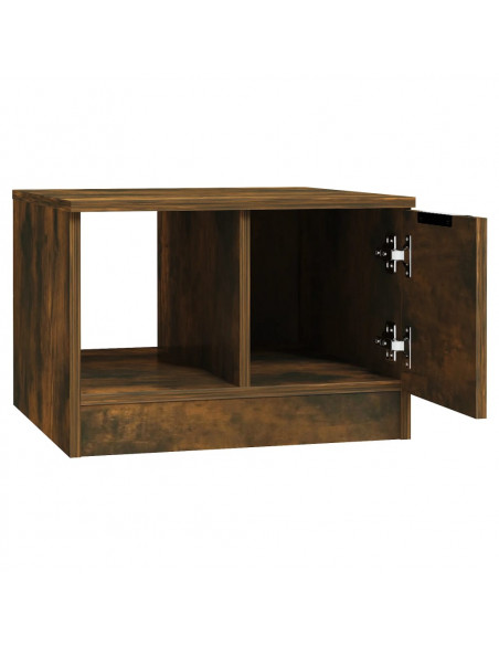 Tavolino da Salotto Rovere Fumo 50x50x36cm in Legno Multistrato