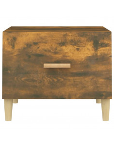 Tavolino da Salotto Rovere Fumo 50x50x40 cm Legno Multistrato