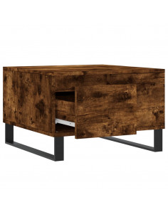 Tavolino da Salotto Rovere Fumo 55x55x36,5 cm Legno Multistrato