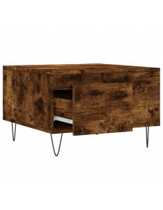 Tavolino da Salotto Rovere Fumo 55x55x36,5 cm Legno Multistrato