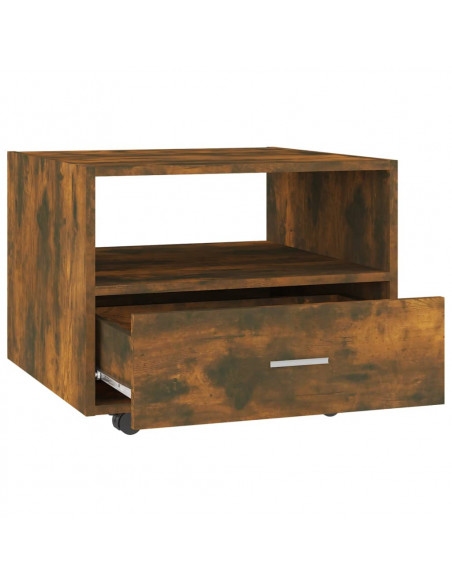 Tavolino da Salotto Rovere Fumo 55x55x40cm in Legno Multistrato