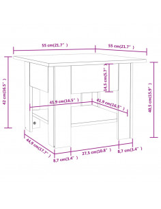 Tavolino da Salotto Rovere Fumo 55x55x42 cm in Truciolato