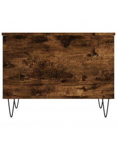 Tavolino da Salotto Rovere Fumo 60x44,5x45 cm Legno Multistrato