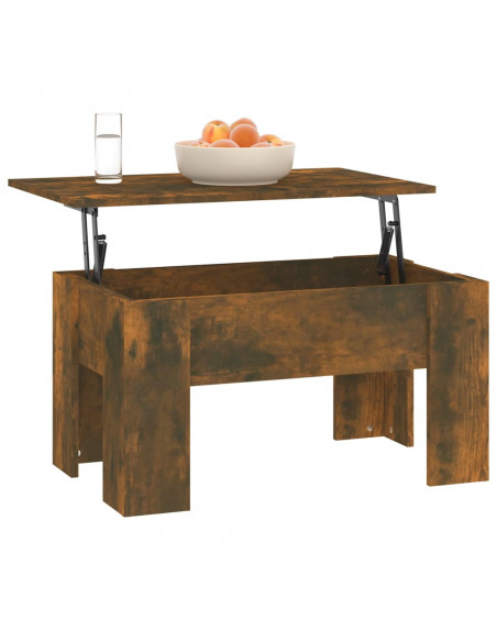 Tavolino da Salotto Rovere Fumo 79x49x41cm in Legno Multistrato