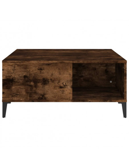 Tavolino da Salotto Rovere Fumo 80x80x36,5 cm Legno Multistrato