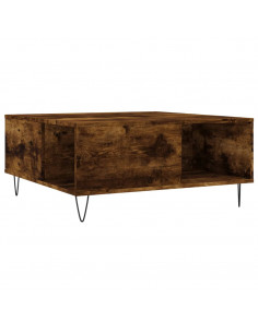 Tavolino da Salotto Rovere Fumo 80x80x36,5 cm Legno Multistrato