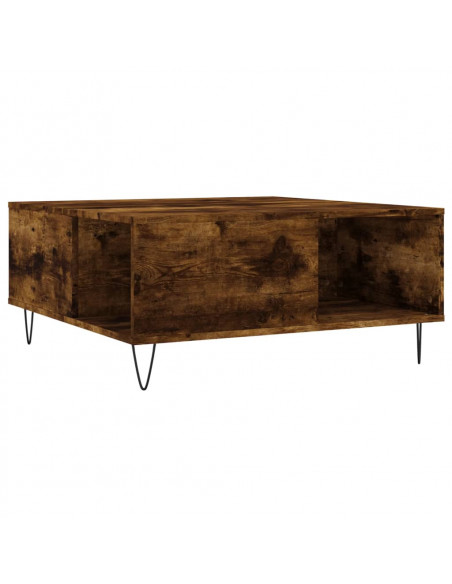 Tavolino da Salotto Rovere Fumo 80x80x36,5 cm Legno Multistrato