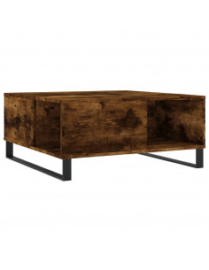 Tavolino da Salotto Rovere Fumo 80x80x36,5 cm Legno Multistrato