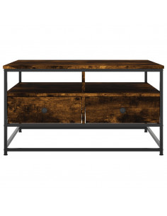 Tavolino da Salotto Rovere Fumo 80x80x45 cm Legno Multistrato