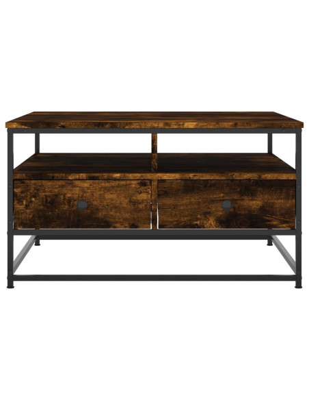 Tavolino da Salotto Rovere Fumo 80x80x45 cm Legno Multistrato