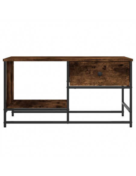 Tavolino da Salotto Rovere Fumo 85,5x51x45 cm Legno Multistrato