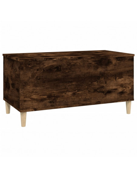 Tavolino da Salotto Rovere Fumo 90x44,5x45 cm Legno Multistrato