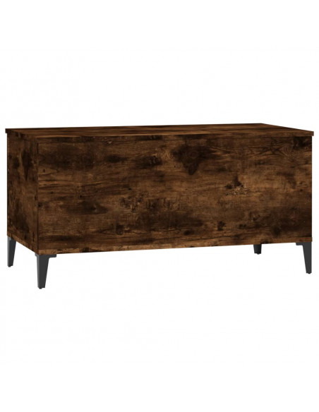 Tavolino da Salotto Rovere Fumo 90x44,5x45 cm Legno Multistrato