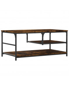 Tavolino da Salotto Rovere Fumo 90x49x40 cm Legno Multistrato