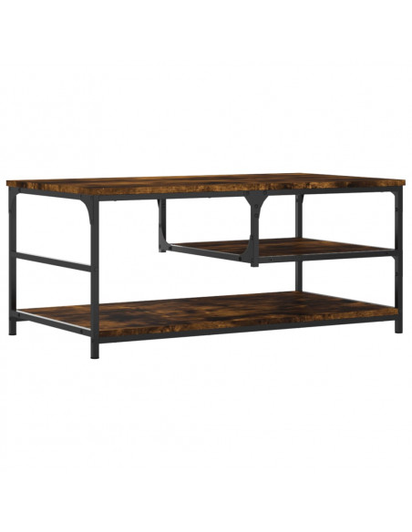 Tavolino da Salotto Rovere Fumo 90x49x40 cm Legno Multistrato
