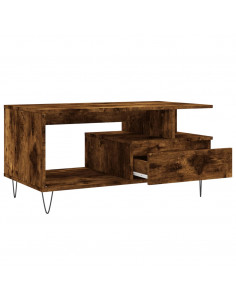 Tavolino da Salotto Rovere Fumo 90x49x45 cm Legno Multistrato