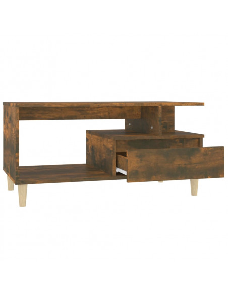 Tavolino da Salotto Rovere Fumo 90x49x45 cm Legno Multistrato