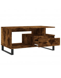 Tavolino da Salotto Rovere Fumo 90x49x45 cm Legno Multistrato
