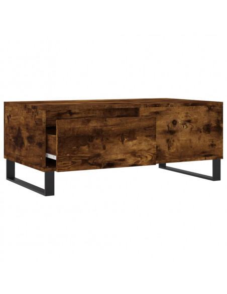 Tavolino da Salotto Rovere Fumo 90x50x36,5 cm Legno Multistrato