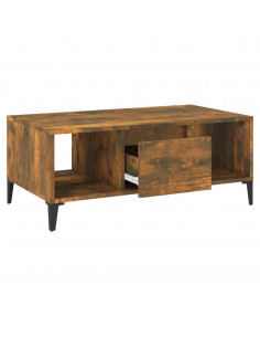 Tavolino da Salotto Rovere Fumo 90x50x36,5 cm Legno Multistrato