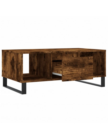 Tavolino da Salotto Rovere Fumo 90x50x36,5 cm Legno Multistrato