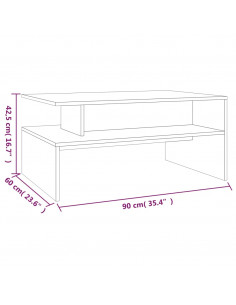 Tavolino da Salotto Rovere Fumo 90x60x42,5 cm Legno Multistrato